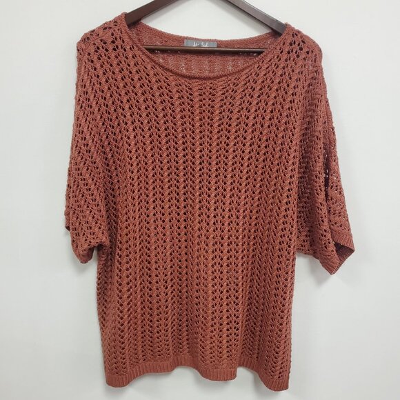 Marled Tops - Marled Womens Fairy Grunge Open Knit Top Size L Brown Cottagecore Goblincore